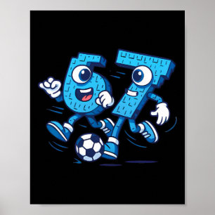 Affiche 67 Six Seven Italian Brainrot Kids Soccer 67 Meme 