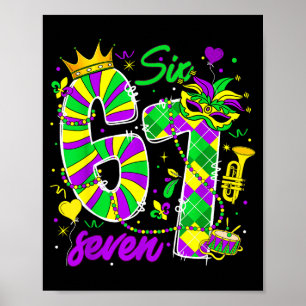 Affiche 67 Six Seven Mardi Gras Carnaval La Nouvelle-Orléa