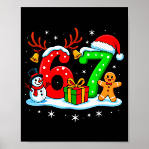 Affiche 67 Six Seven Mème Argot Gen Alpha Drôle de Noël