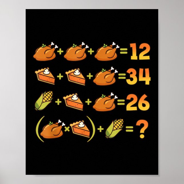 Affiche 67 Six Seven Mème Équation De Maths De Thanksgivin (Devant)