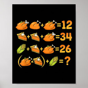 Affiche 67 Six Seven Mème Équation de Maths de Thanksgivin