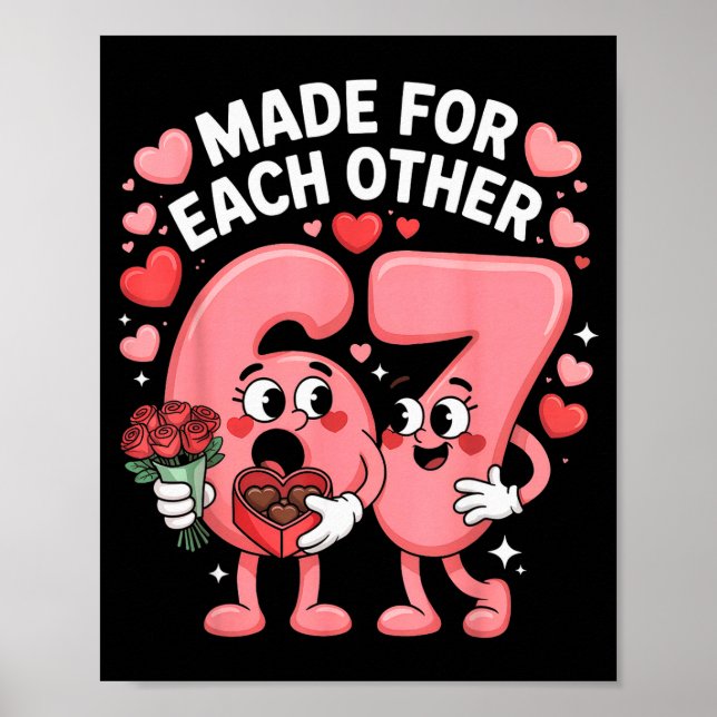Affiche 67 Six Seven Mème Gen Alpha Saint-Valentin Coquett (Devant)