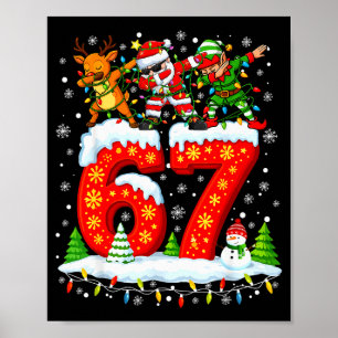 Affiche 67 Six Seven Mème Génération Alpha Noël Santa Elfe