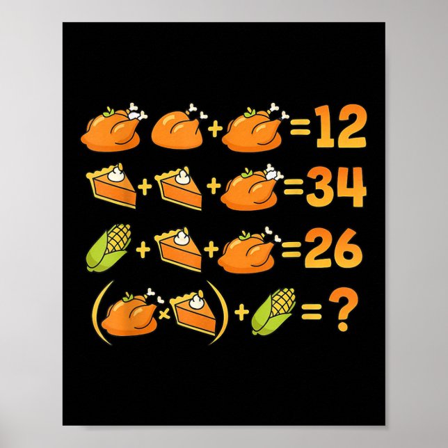 Affiche 67 Six Seven Meme Math Thanksgiving Equation Logic (Devant)
