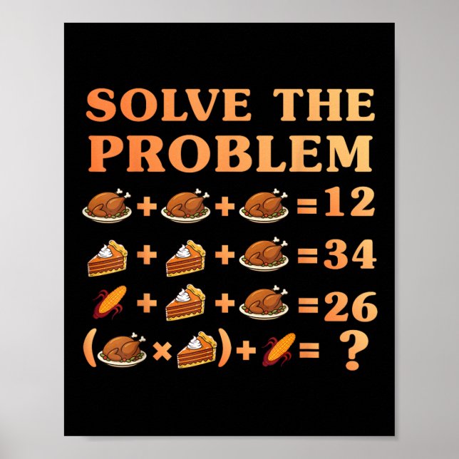 Affiche 67 Six Seven Meme Math Thanksgiving Equation Logic (Devant)