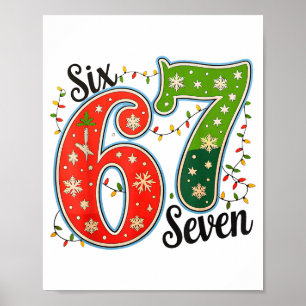 Affiche 67 Six Seven Noël Mème drôle 67 couples Chris