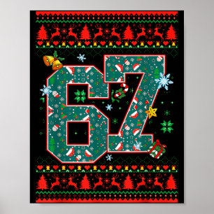 Affiche 67 Six Seven Noël Mème Drôle Main 67 Couples 