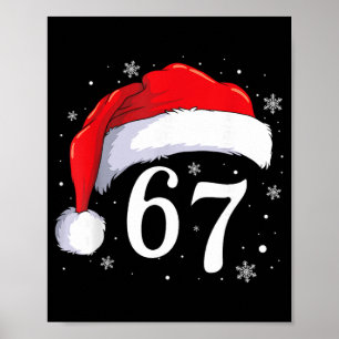Affiche 67 Six Seven Santa Drôle de Noël 6 7 Mème Hommes F