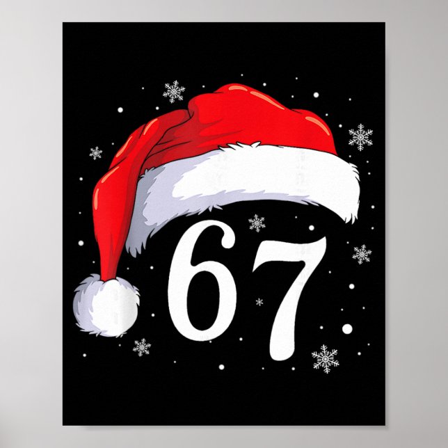 Affiche 67 Six Seven Santa Drôle de Noël 6 7 Mème Hommes F (Devant)