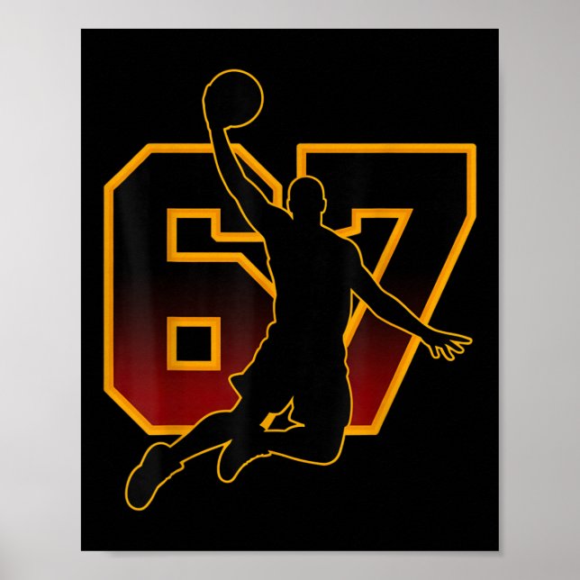 Affiche 67 Sketll Mème Slam Dunk Position Six Seven Jeu T (Devant)