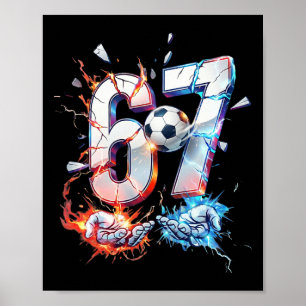 Affiche 67 Soccer Six Seven Soccer 6 7 Enfants Garçons Fil
