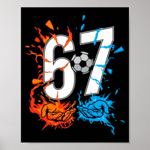 Affiche 67 Soccer Six Seven Soccer 6 7 Enfants Garçons Fil