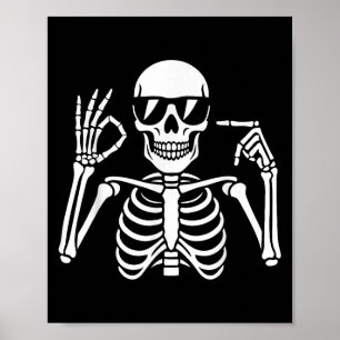 Affiche 67 squelette drôle six sept Gen Alpha Halloween mo