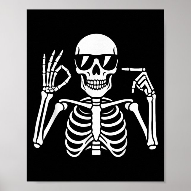 Affiche 67 squelette drôle six sept Gen Alpha Halloween mo (Devant)