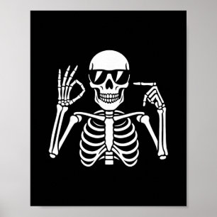 Affiche 67 squelette drôle six sept Gen Alpha Halloween mo