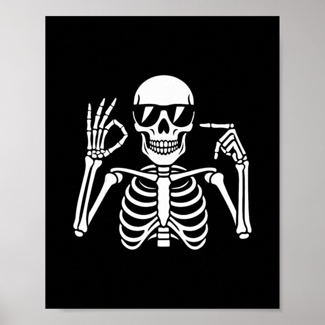 Affiche 67 squelette drôle six sept Gen Alpha Halloween mo (Devant)