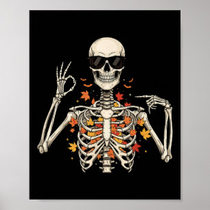 Affiche 67 squelette mème drôle six sept Gen Alpha Hallowe