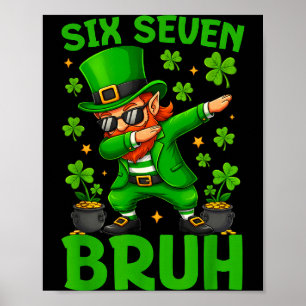 Affiche 67 St-Patrick drôle Six Sept Mème Leprechaun