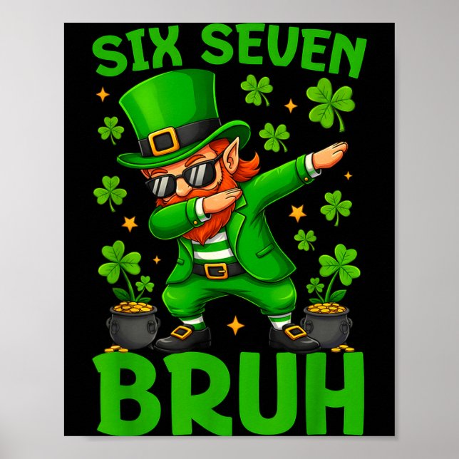 Affiche 67 St-Patrick drôle Six Sept Mème Leprechaun (Devant)