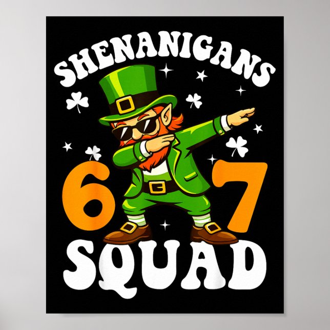 Affiche 67 st patricks mème six sept leprechaun (Devant)