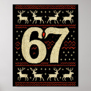 Affiche 67 Sweat de Noël Moche 6 7 Mème Six Sept Maçon
