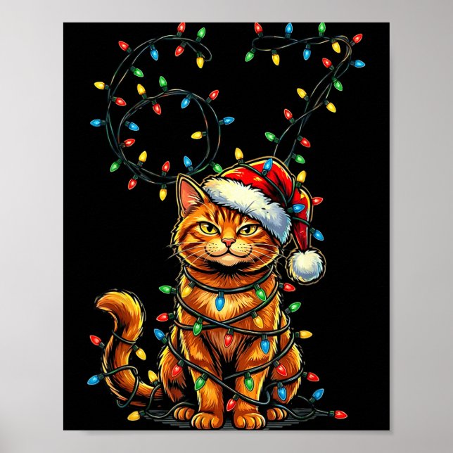 Affiche 67 Tabby Orange Cat Christmas Santa Hat Six Seven  (Devant)