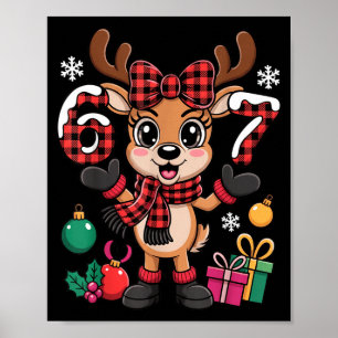 Affiche 67 tenue de Noël femme mème renne six sept