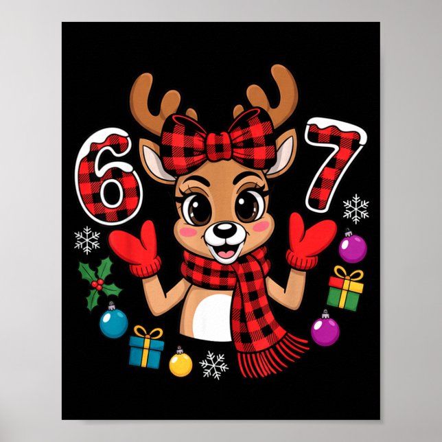 Affiche 67 tenue de Noël femme mème renne Six Sept  (Devant)