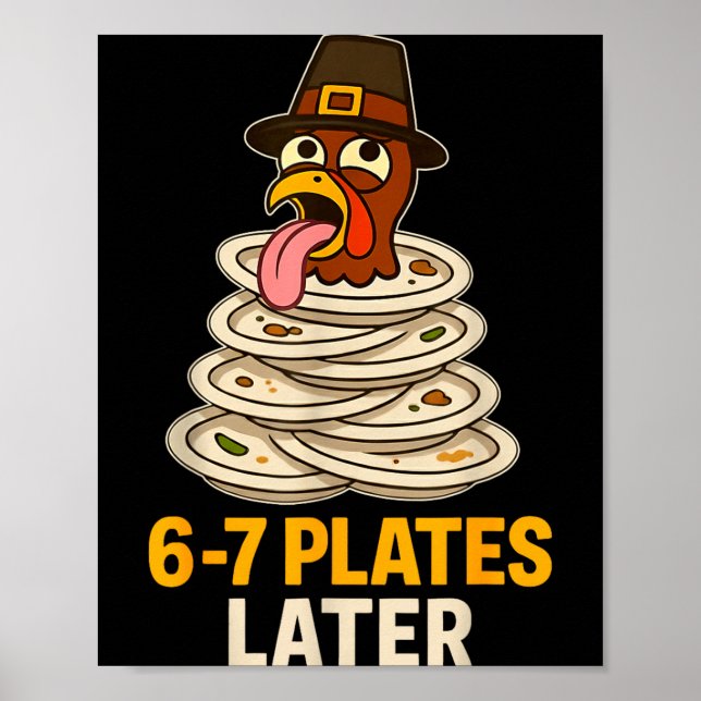 Affiche 67 Thanksgiving Funny Turkey 6-7 Meme Six Seven Bo (Devant)