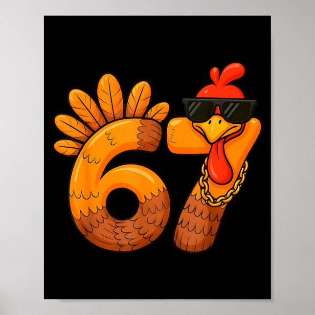 Affiche 67 Thanksgiving Funny Turkey Thanksgiving 67 Turke (Devant)