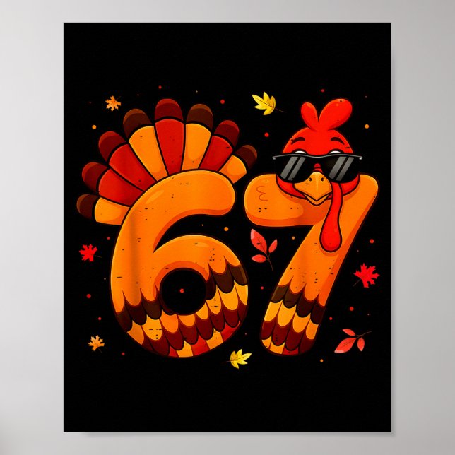 Affiche 67 Thanksgiving Funny Turkey Thanksgiving 67 Turke (Devant)