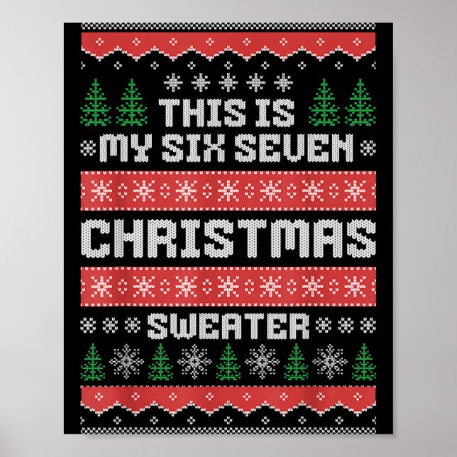 Affiche 67 Ugly Christmas Sweater Six Seven Meme Xmas Whit (Devant)