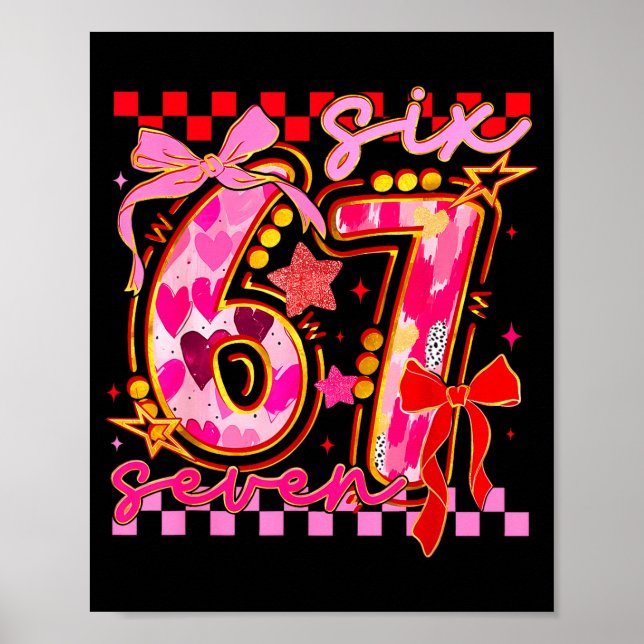 Affiche 67 Valentine Day 6 7 Meme Six Seven Girl Kids  (Devant)