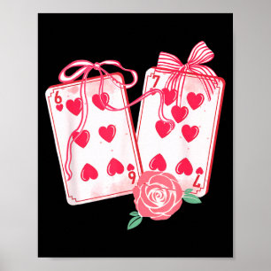 Affiche 67 Valentine Mahjong Drôle Six Sept Mème Coquette