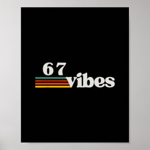 Affiche 67 Vibes 2025 6 7 Mème Tendance Rétro Drôle Dicton