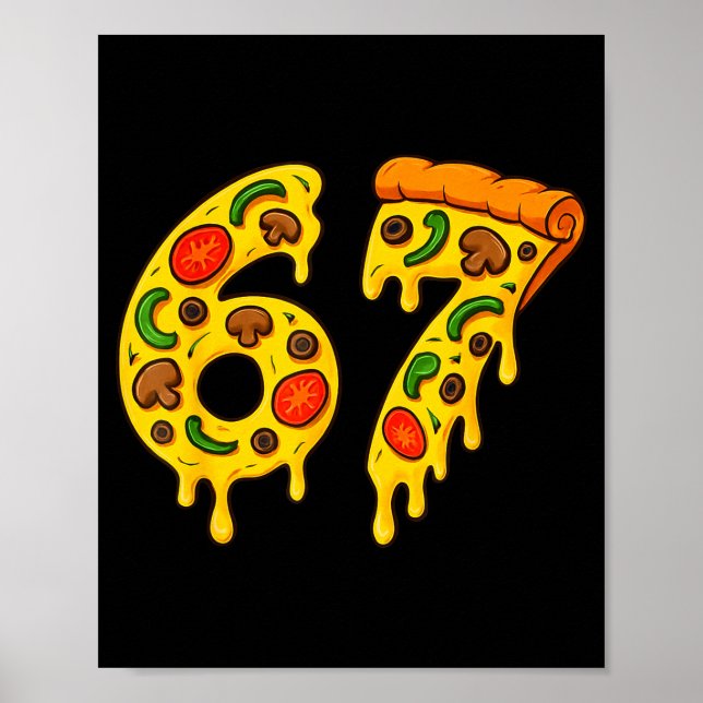 Affiche 67 Zza Meme Funny Six Seven Gen Alpha Slang Kids D (Devant)