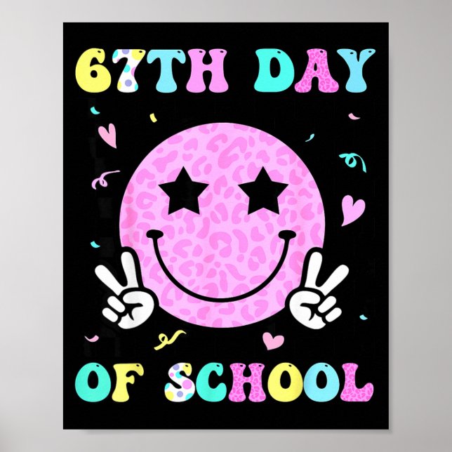 Affiche 67e jour de l'école visage souriant six sept mème  (Devant)