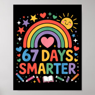 Affiche 67e jour de mème de l'école 67 jours plus intellig