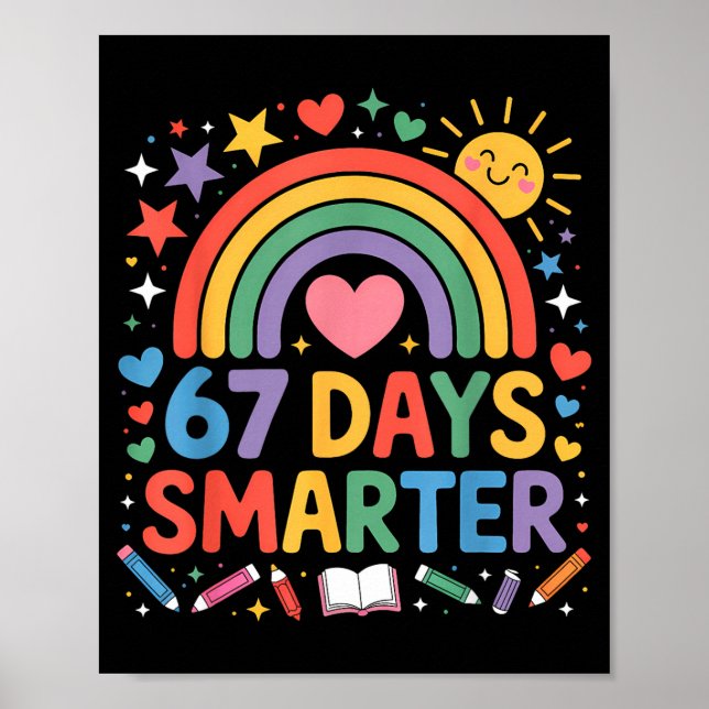 Affiche 67e jour de mème de l'école 67 jours plus intellig (Devant)