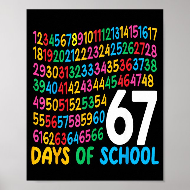 Affiche 67e jour d'école 67 nombres mathématiques enseigna (Devant)