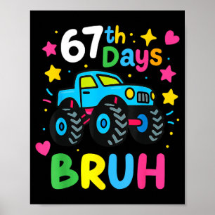 Affiche 67e jour d'école Bruh drôle mème 67 Monstre Camion