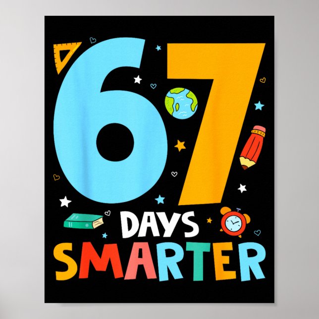 Affiche 67e jour d'école drôle 67 jours enseignant plus in (Devant)