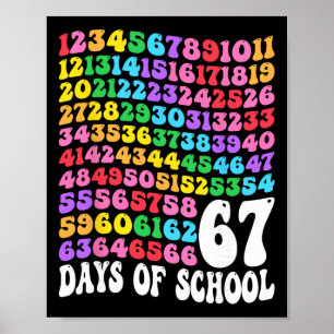 Affiche 67e jour d'école enseignant enfants 67 maths nombr