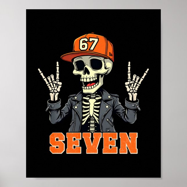 Affiche 67endy Skeleton – 67 Six Seven Halloween 7 Long Sl (Devant)