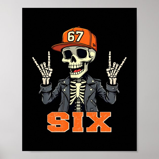 Affiche 67endy squelette – 67 Six Seven Halloween 6 manche (Devant)