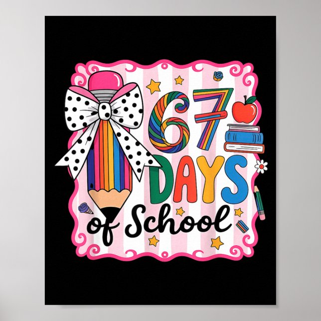 Affiche 67th Day Of School 67 Six Seven Math Teacher  (Devant)