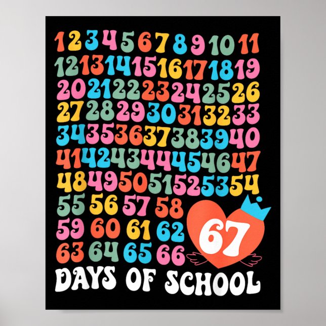 Affiche 67th Day Of School Teacher Kids Funny Six Seven 10 (Devant)