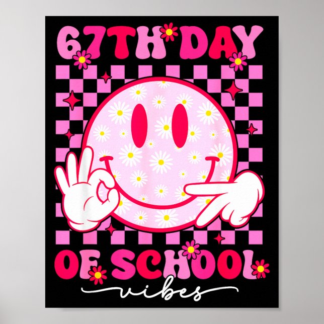 Affiche 67th Day Of School Vibes 67 Meme Cute Smile Face T (Devant)