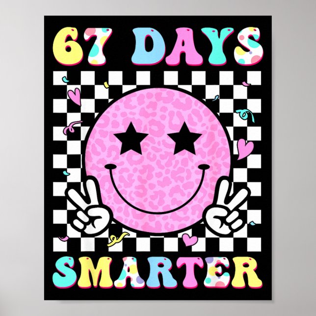 Affiche 67th Days Smarter Smile Face 67 Days School Teache (Devant)