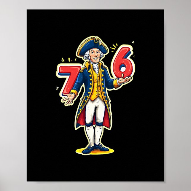 Affiche 6-7 7-6 Drôle George Washington Six Sept Mème  (Devant)